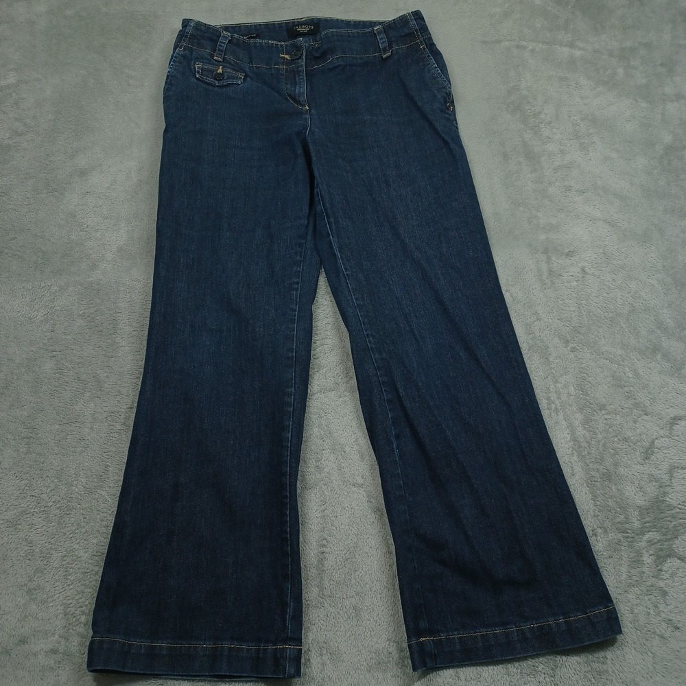 Talbots Jeans Womens 32 Petite Blue Flared Bareback Pockets‎ PReppy